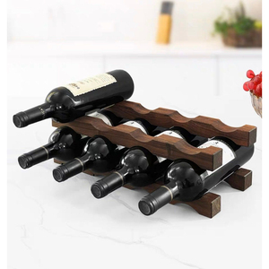 Wholesale Acacia Wood Wine Rack 3-Bottle Wine Holder for Home Kitchen <b>Bar</b> Decor Eco-Friendly Solid Wood <b>Free</b> <b>Standing</b> Display - Product Image 6