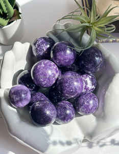 Natural Lepidolite Polished <b>Crystal</b> <b>Sphere</b> Healing Stone - Product Image 4