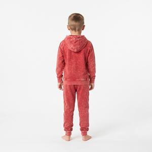 Conjunto de dos piezas de chándal con capucha de algodón lavado ácido para niños, ajuste regular, con logo personalizado, ropa casual de estilo urbano al por mayor - Product Image 5