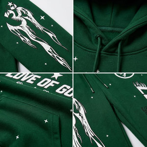 Conjunto Deportivo para Hombre de Primera Calidad, Estilo Vintage con Lavado Ácido, Sudadera con Capucha y Pantalones Rectos Acampanados de Felpa - Product Image 6