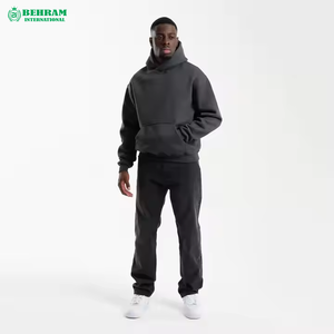 Sudadera con capucha de alta calidad, 400 g/m², 100 % algodón, sin cordones, con hombros caídos, estilo holgado, ecológica. - Product Image 2