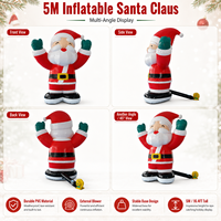 Père Noël gonflable géant, décoration de Noël, PVC imperméable, pompe à air électrique, durable, affichage extérieur pour les fêtes
