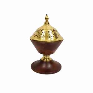 Porte-encens de style arabe, design fabuleux, bois écologique, brûleur d'encens pour usage religieux, forme ronde, brûleur d'encens Bakhoor - Product Image 6