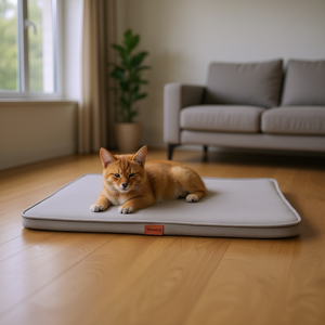 Cuccia per animali Yommy 80x120x5cm, grigia, in schiuma, per cani e gatti, traspirante, design moderno, utilizzabile in tutte le stagioni - Product Image 3