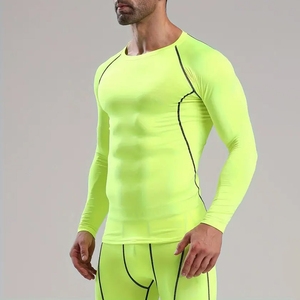 Camiseta de Compresión de Manga Larga de Color Sólido, Camiseta Deportiva, Camiseta de Compresión de Venta Caliente y Ropa de Entrenamiento BJJ para Hombre - Product Image 4