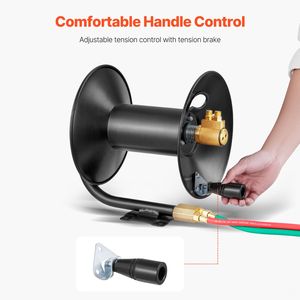 Avvolgitubo per saldatura in acciaio resistente con cavo da 3FT e raccordi 9/16'' 18 B, avvolgimento manuale con montaggio a soffitto/parete, attrezzatura per saldatura - Product Image 5