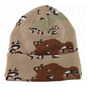 Unisex Winter Warm Acrylic Camo Beanie <b>Hats</b> Solid Color Plain Custom Embroidery Logo Stylish Modern Image Soft Stretchable - Product Image 1