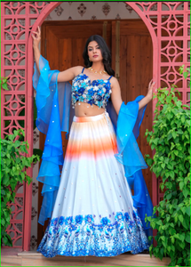 ชุดเครื่องหอมฟิวชั่นสวนจากแสงจันทร์ชุด lehenga แต่งสวนแบบดั้งเดิมพร้อมชุด lehenga choli - Product Image 3