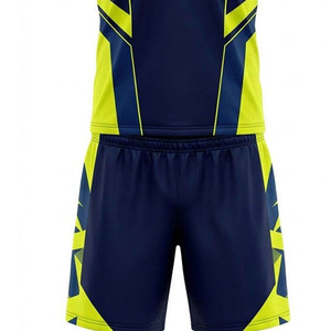 Ensemble de maillot et short de handball personnalisé 100% polyester pour équipe nationale, pour hommes, bleu et jaune fluo, haute qualité, imprimé numériquement - Product Image 6