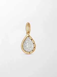 Colgante de Oro de 14k con Diamante Cultivado en Laboratorio en Forma de Lágrima, Engaste Pavé, Forma de Pera, Sin Cadena, Para Uso Diario, Directo de Fabricante - Product Image 5