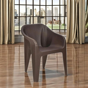 Silla de Plástico Marrón Resistente, Libre de BPA, Reciclable, Moderna y Minimalista, con Capacidad de Carga de 120 kg, Mueble para el Hogar, Uso Interior/Exterior - Product Image 3