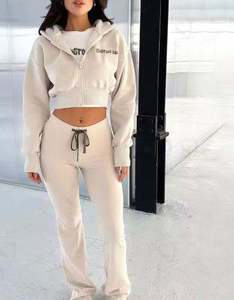 <b>Women's</b> Casual Zip Up <b>Hoodie</b> Tracksuit Set Long Sleeve Jacket Drawstring Pants Two Piece Outfit - Product Image 2
