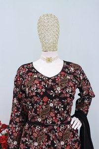 Traje de Kurta y Falda con Bordado Floral para Mujer, Estilo Pakistaní e Indio, para Bodas y Fiestas, Corte Regular - Product Image 2