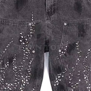 Shorts en strass de style urbain haute performance pour hommes, imprimé scintillant pour tenues décontractées tendance - Product Image 6