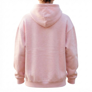 Heavyweight <b>Pink</b> <b>Hoodie</b> Oversized Street wear Fleece Sweatshirt Custom Drop Shoulder Pullover Blank Heavy Cotton <b>Hoodie</b> - Product Image 2