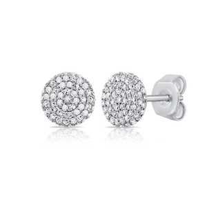 Round Lab Grown Diamond Cluster Stud <b>Earring</b> 14K 18K Solid Gold 7.25mm Modern Classic Push Back Everyday Wear Elegant Studs Pair - Product Image 3