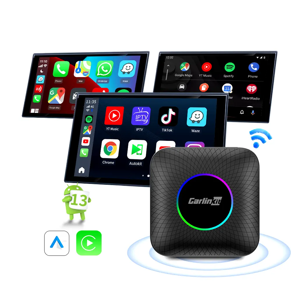 Carlinkit Tbox Ambient Wireless Carplay AdapterはiosAndroid 13携帯電話マルチメディアai Box Netflix YouTubeに適用可能です