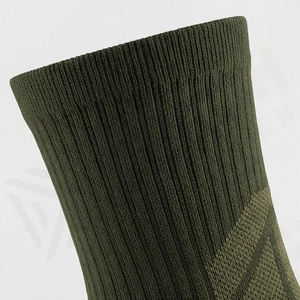 Crew <b>Socks</b> Solid Olive Green Knitted Breathable Polyester Spandex <b>Running</b> Athletic <b>Socks</b> for Adults Summer Standard Thickness - Product Image 4