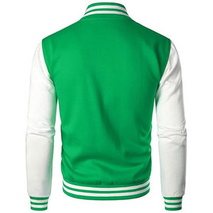 Veste universitaire pour homme, verte et blanche, style Letterman, col montant, boutonnée, broderie personnalisée, manteau d'hiver - Product Image 3