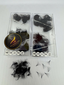 Extensions de cils en cheveux synthétiques de qualité supérieure 10D-20D, naturelles, longues et étroites, courbures CC/DD/M/L, bouquets de volume préfabriqués, doux, mats, haute qualité - Product Image 6