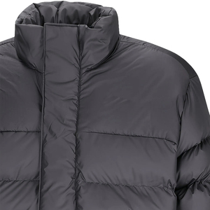 Chaqueta de Plumón Negra para Hombre, Cuello Alto, Cortavientos, Invierno, Casual, Cierre de Cremallera, Corte Regular, Color Sólido, Exterior de Poliéster Grueso - Product Image 3