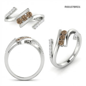 Bijoux naturels chinois Design vintage bonne qualité or jaune 14 carats véritable diamant à mi-chemin 3 pierres bague de mariage pour femmes - Product Image 6