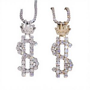 สร้อยคอฮิปฮอปทรงมงกุฎประดับเพชรโมอิสซาไนต์ เงินแท้ชุบโรเดียม สำหรับผู้ชาย สไตล์แร็ปเปอร์สุดหรู ขายส่ง - Product Image 4