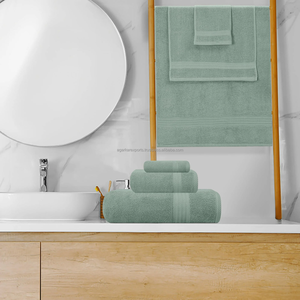 Serviettes de bain en coton 600 g/m² brodées, séchage rapide, avec bordure, finition premium, durables et confortables - Product Image 5