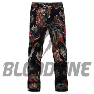Jeans Rectos Estampados para Hombre Bloodline, Cintura Media, Estilo Casual de Verano, Mezcla de Poliéster y Algodón, Ligeros y Transpirables - Product Image 3