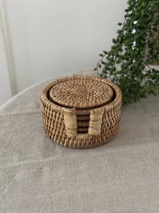 Top Trending Modern Rattan Coaster with Holder Custom Size/Shape/Color Eco-Friendly Handmade <b>for</b> <b>Tea</b> Stone <b>Cup</b> From India - Product Image 3