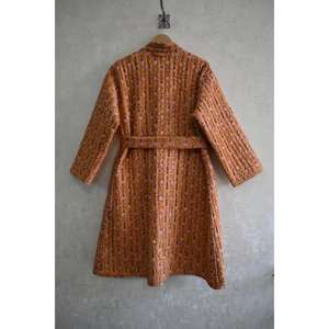 Reversible Cotton Quilted Jacket Boho Long <b>Coat</b> Women Kantha Bathrobe Handmade Indian Wear - Product Image 5