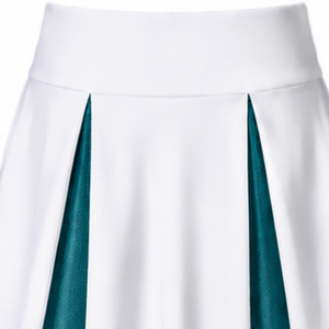 Ensemble d'uniformes de cheerleading sublimés blancs et turquoise sans manches – Haut et jupe athlétiques pour l'entraînement, la performance et la compétition - Product Image 6