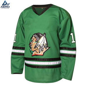 Camisetas de hockey sobre hielo cómodas con logotipo personalizado 100% poliéster para adultos, proveedor OEM/ODM de ropa deportiva, camisetas de hockey sobre hielo para equipos. - Product Image 2