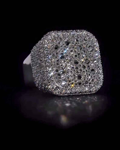 Luxury Moissanite Iced Out Cushion Cut <b>Ring</b> Sparkling 925 Silver <b>Statement</b> Jewelry <b>For</b> Mens <b>Women</b> Bold Wedding Gifts Stylish - Product Image 1