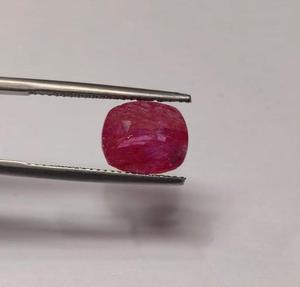 พลอยทับทิมพม่าธรรมชาติสีแดง ไม่ผ่านการอบอุ่น รูปทรงคุชชั่น สำหรับทำแหวน - Product Image 2