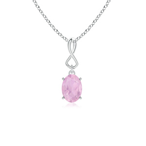 Joyería Vaayu para Mujer, Elegante Colgante de Piedra Morganita Rosa Ovalada, Chapado en Rodio, Joyería de Boda, Oro de 18K, 14K, 10K - Product Image 2