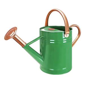 Regadera de Metal Artesanal de Moda con Acabado Verde para Decoración Interior y Exterior, Soporte para Flores Hecho a Mano - Product Image 1