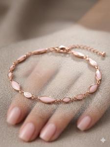 สร้อยข้อมือเงินแท้ 925 แบบคลาสสิกเคลือบสีโรสโกลด์สำหรับผู้หญิง เครื่องประดับคุณภาพดีสำหรับใส่ทุกวัน สินค้ามาใหม่ 2026 - Product Image 3