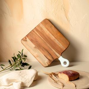 Planche à découper en bois d'acacia, design carré en forme de palette, épaisse, durable, sûre pour les couteaux, idéale pour couper, servir et ajouter une touche élégante à votre cuisine - Product Image 1