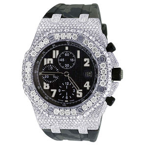Reloj de Cuarzo de Acero Inoxidable para Hombre, con Acabado Brillante, Estilo Hip Hop, con Diamantes Moissanite VVS, Correa de 20 mm - Product Image 4