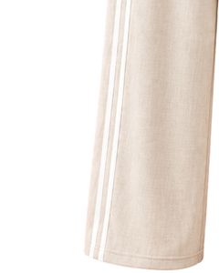 Pantalones de chándal anchos de lino beige personalizados por el fabricante con rayas laterales blancas para mujer, pantalones casuales de ajuste holgado con cintura elástica - Product Image 3