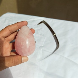 Œuf de Yoni en Cristal de Quartz Rose Naturel, Perforé ou Non Perforé, Pierre Gemme Rose, Exercice de Kegel, Pierre de Massage, Vente en Gros, OEM - Product Image 4