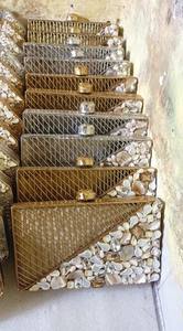 Exclusive Handmade Stylish Designer <b>Bridal</b> Brass MOP Clutches | Craftstages International Magnetic Closure Synthetic Evening - Product Image 3