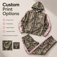 Ensemble survêtement IKDEER pour homme, sweat à capuche et pantalon évasé en molleton de coton épais, imprimé camouflage Real Tree, collection automne