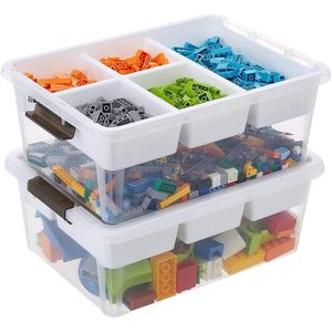 Contenitore Organizzatore in Plastica Trasparente con Vassoio Rimovibile per Organizzare Perline e Altri Oggetti - Product Image 1