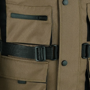 Veste de moto en textile Cordura résistante, imperméable, longue, pour la conduite, noire - Product Image 2