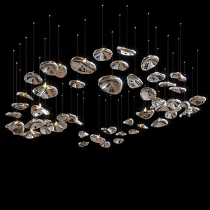 Lampadario a Sospensione LED Moderno in Cromo, Lampada Unica con Sfere di Vetro a Bolle per Casa, Sala, Hotel, Lobby, Villa - Product Image 3