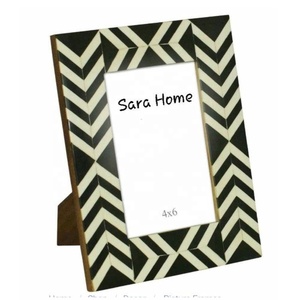 Antiqued Bone Frame with Brass inlay Handmade Bone Picture Frame for <b>Study</b> Table <b>Desk</b> Living Room Showcase Display Decor Photo - Product Image 4