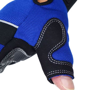 Custom Designed Racing Cycling Gloves PU Synthetic Leather Silicone Grip Four Way Polyester Air Mesh Half Finger Gloves - Product Image 3