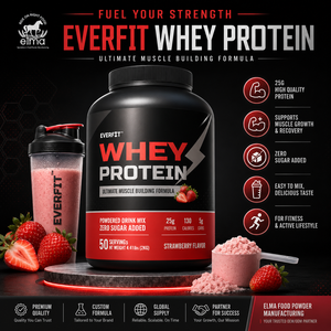 Elma Food - Proteína de Suero de Leche Concentrada Personalizada en Polvo 1KG OEM/ODM, Nutrición Deportiva, 20-29g por Porción, Polvo Instantáneo, GMP/HACCP - Product Image 1